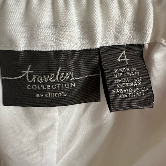 White Chico’s Travelers Collection Straight Leg Pants. Size 4 or XXL - Picture 5 of 8